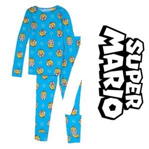 Super Mario Bros | Princess Peach Long Sleeve 2-Piece Girl's Pajama Set | Size 8